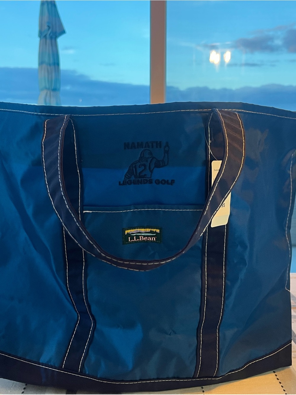 Vintage L.L. Bean Blue Canvas Tote Bag - Joe Namath Men's Carryall